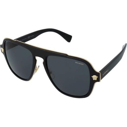 Versace ve2199 100281 | occhiali da sole graduati o non graduati | prova online | unisex | plastica | pilot | nero, oro | adrialenti