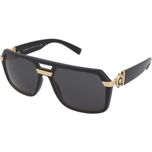 Versace ve4399 gb1/87 | occhiali da sole graduati o non graduati | prova online | unisex | plastica | rettangolari | nero, oro | adrialenti