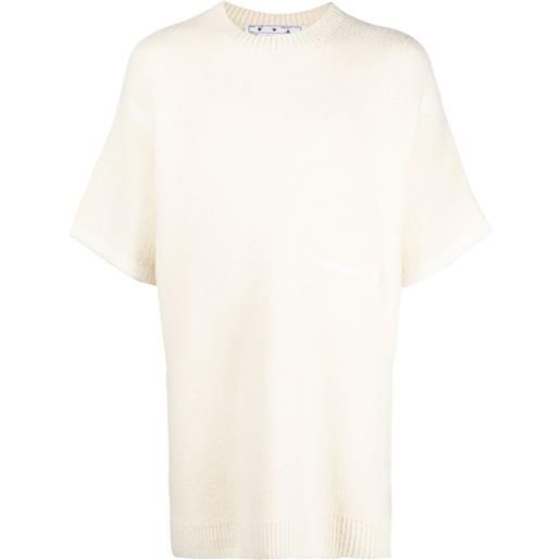 Off-White t-shirt micro bouclé - toni neutri