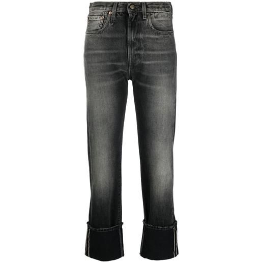 R13 jeans dritti con effetto schiarito - nero