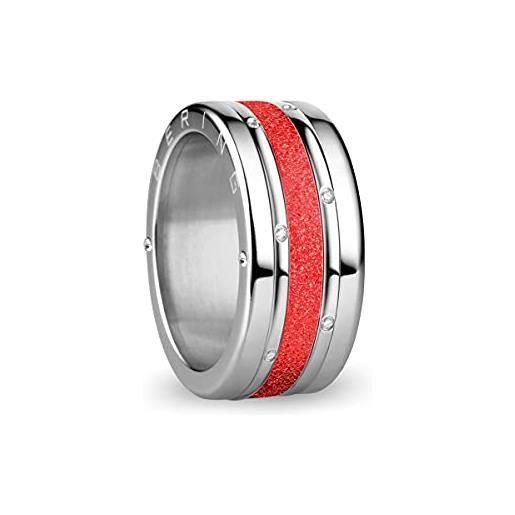 BERING, set di anelli intercambiabili da donna, in argento e rosso con l'esclusivo sistema twist & change, lena