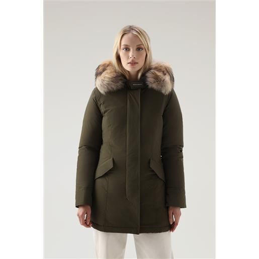 Woolrich donna arctic parka in urban touch con pelliccia removibile verde taglia xs