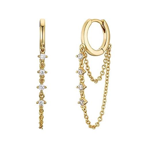 Noelani creoli gioielli per le orecchie, mit sintesi di zirconia, 1.2 cm, oro, viene fornito in una confezione regalo di gioielli, 2031570