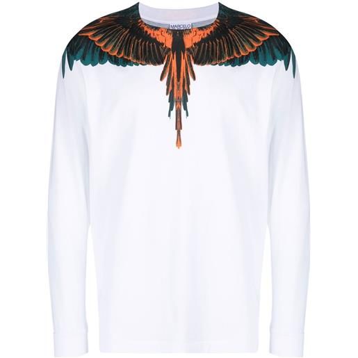 Marcelo Burlon County of Milan t-shirt a maniche lunghe icon wings - bianco