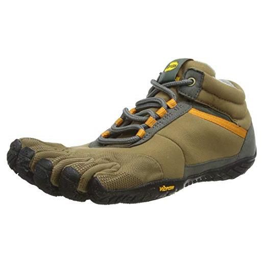 Vibram five fingers trek ascent insulated scarpe da ginnastica basse uomo, verde (khaki/arancio), 42 eu