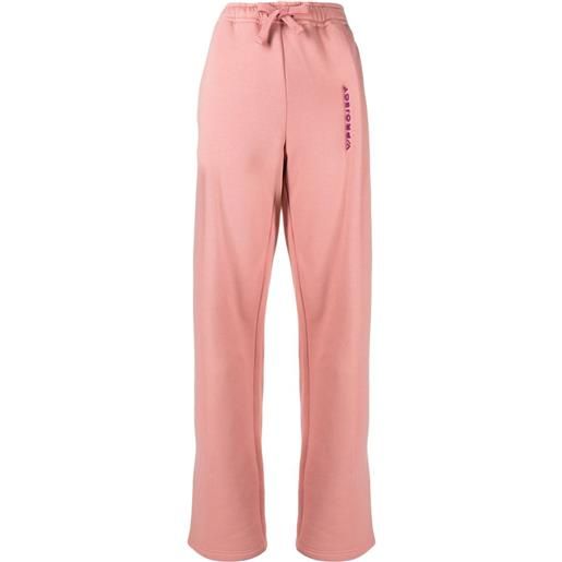 Y/Project pantaloni sportivi oversize con ricamo - rosa