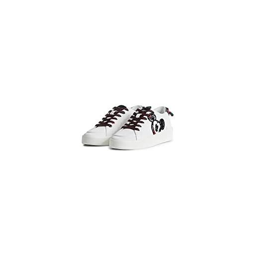 Desigual shoes_fancy_mickey 1000 white, scarpe da ginnastica donna, bianco, 38 eu