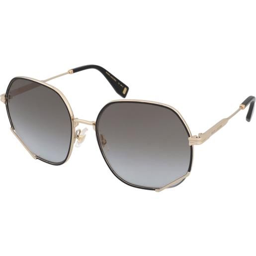 Marc Jacobs mj 1049/s rhl/9o | occhiali da sole graduati o non graduati | prova online | metallo | tondi | nero, oro | adrialenti