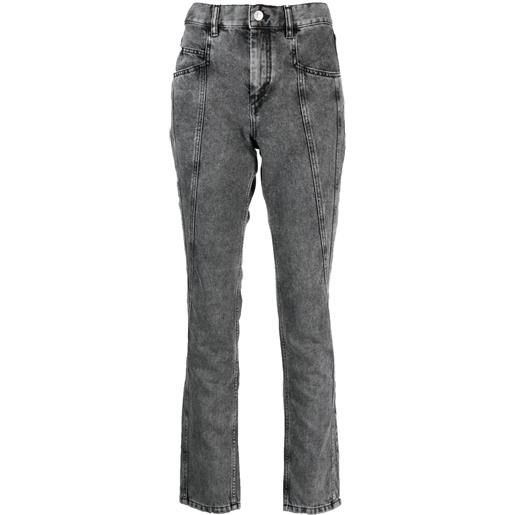 ISABEL MARANT jeans skinny con design a inserti - grigio