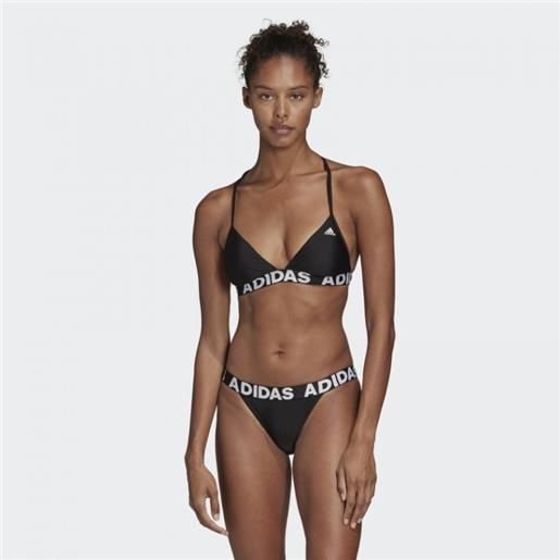 Adidas neckholder bikini nero triangolo+slip elastico parlato donna