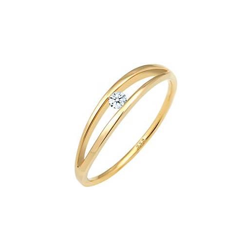 DIAMORE anelli donna pianura di fidanzamento con diamante (0,06 ct) in oro giallo 585