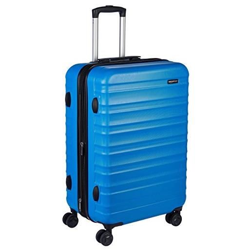 Amazon Basics - valigia trolley rigido con rotelle girevoli, 68 cm, blu chiaro
