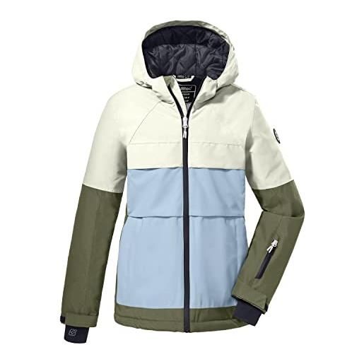 Killtec men's giacca da sci/giacca funzionale con cappuccio e paraneve ksw 173 grls ski jckt, white, 116, 38778-000