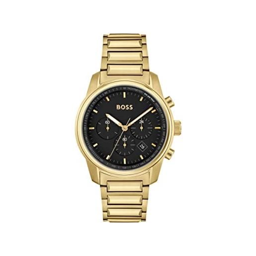 Boss orologio con cronografo al quarzo da uomo con cinturino in acciaio inossidabile dorato - 1514006