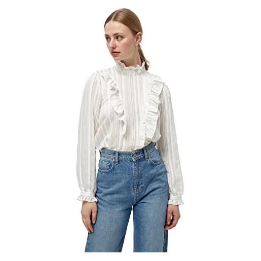 Minus sistine shirt, camicia, donna, bianco (9340 broken white striped), 50