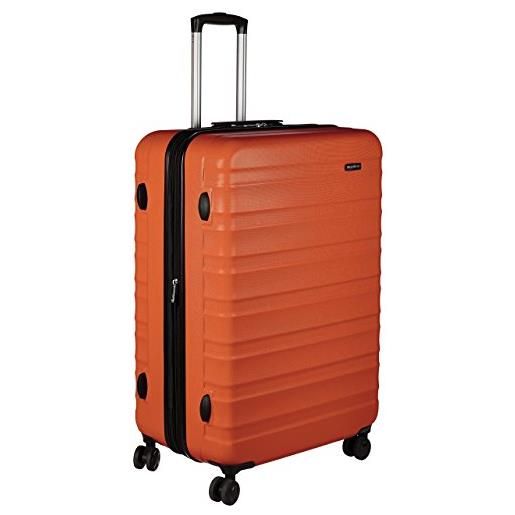 Amazon Basics valigia trolley rigido con rotelle girevoli, 78 cm, arancione