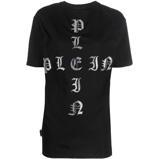 Philipp Plein t-shirt gothic plein con decorazione - nero