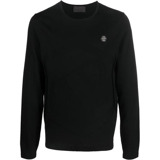Philipp Plein maglione girocollo con logo - nero