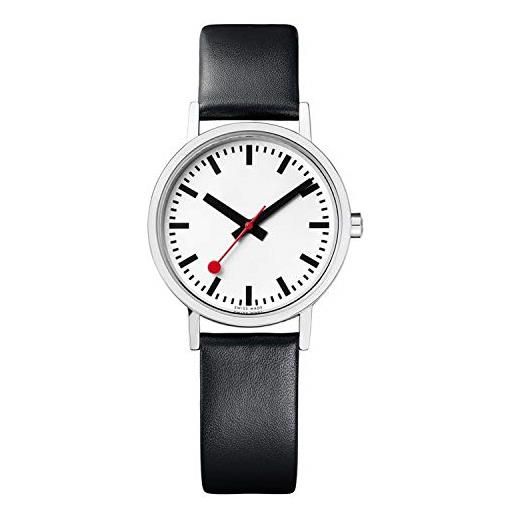 Mondaine classic - orologio con cinturino nero in pelle per donna, a658.30323.16om, 30 mm