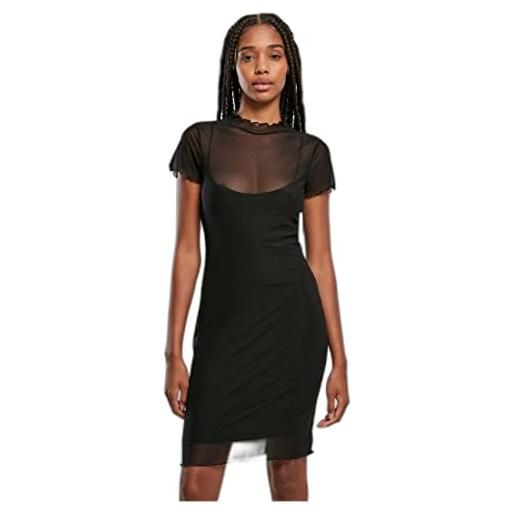 Urban Classics abito da donna in rete a doppio strato casual dress, nero, xl