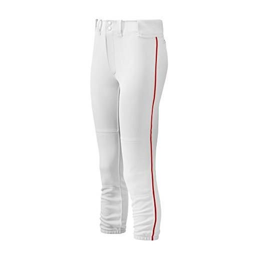 Mizuno select - pantaloni da donna con cintura (navy/white, large)