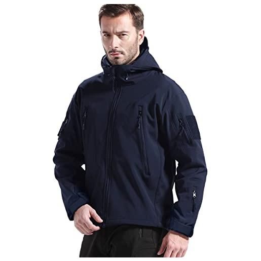 Giacca Militare Softshell Uomo FREE SOLDIER - Impermeabile Antivento Con Cappuccio Per Outdoor