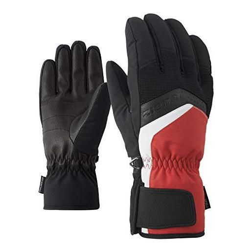 Ziener gabino alpine - guanti da sci da uomo, caldi, traspiranti, uomo, 801035, red pop, 6.5