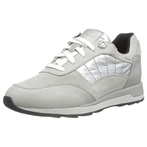 Geox d new aneko b abx b, sneakers donna, grigio (lt grey/silver), 38 eu