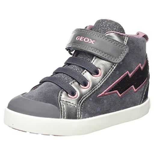Geox b kilwi girl b, sneakers bambine e ragazze, nero/rosa (black/fuchsia), 22 eu