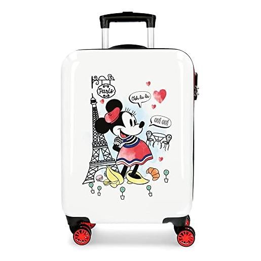 Disney paris, trolley rigido cabina 55m ragazza, bianco (white), 38x55x20