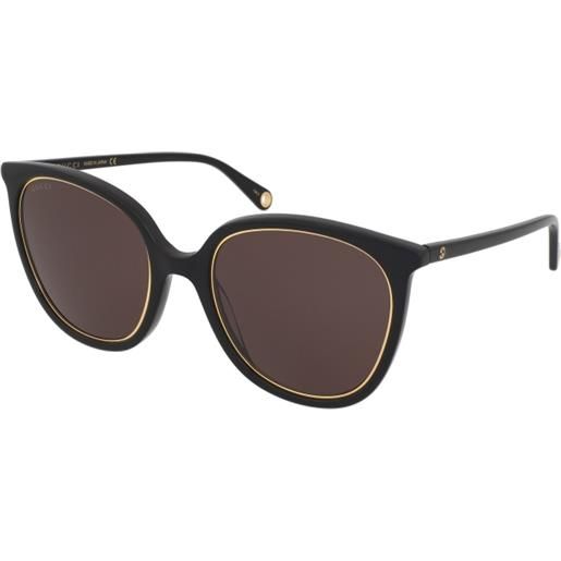 Gucci gg1076s 002 | occhiali da sole graduati o non graduati | prova online | plastica | quadrati, oversize | nero, oro | adrialenti