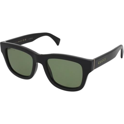 Gucci gg1135s 001 | occhiali da sole graduati o non graduati | prova online | unisex | plastica | quadrati | nero | adrialenti