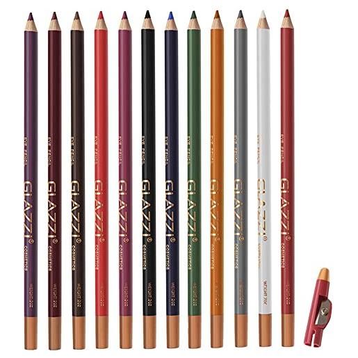 KlsyChry set di 12 matite colorate professionali contorno labbra, matite contorno labbra impermeabili, 12 pezzi