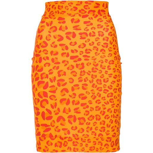 Amir Slama leopard print skirt - arancione