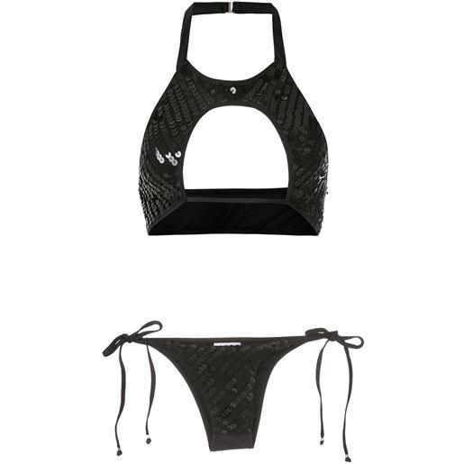 Amir Slama set bikini con paillettes - nero