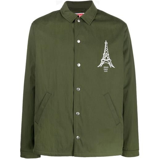 Kenzo giacca-camicia con stampa - verde