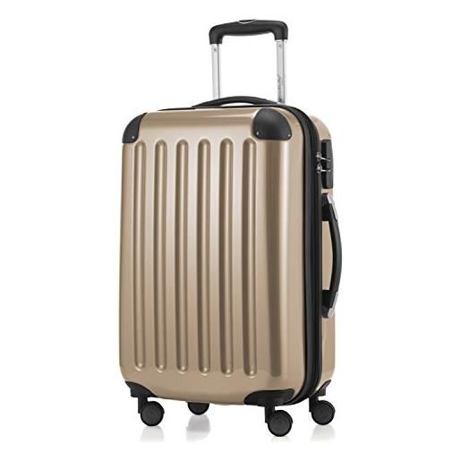 Hauptstadtkoffer - alex - bagaglio a mano con scomparto per laptop, valigia rigida, trolley espandibile, 4 doppie ruote, 55 cm, 42 litri, champagne