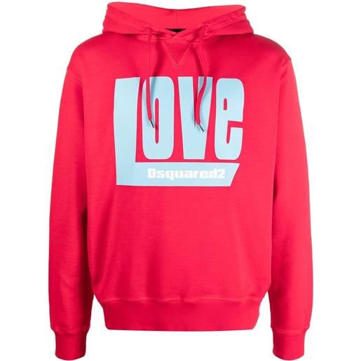DSQUARED2 felpa love con stampa - rosso