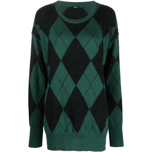 ASPESI maglione a quadri - verde