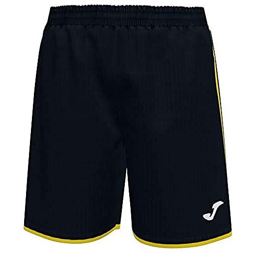 Joma liga - pantaloncini ibridi da uomo, uomo, pantaloncini eleganti, 101324, nero/giallo, xxl-3xl