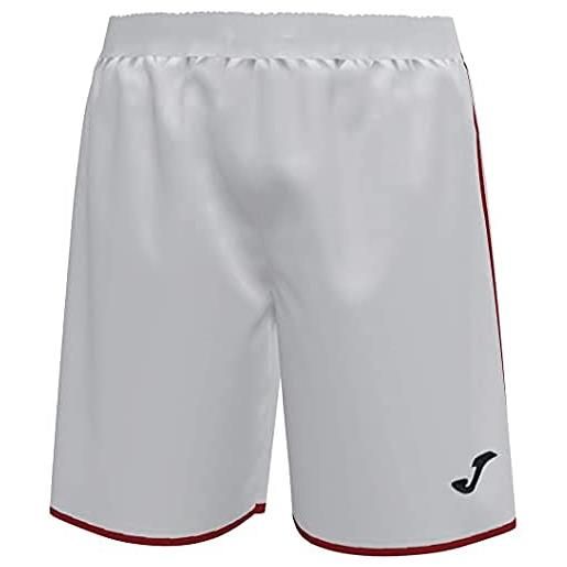 Joma liga - pantaloncini ibridi da uomo, uomo, pantaloncini eleganti, 101324, bianco/rosso, xxl-3xl