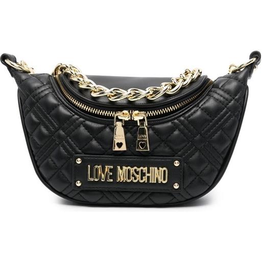 Love Moschino borsa a spalla con placca logo - nero