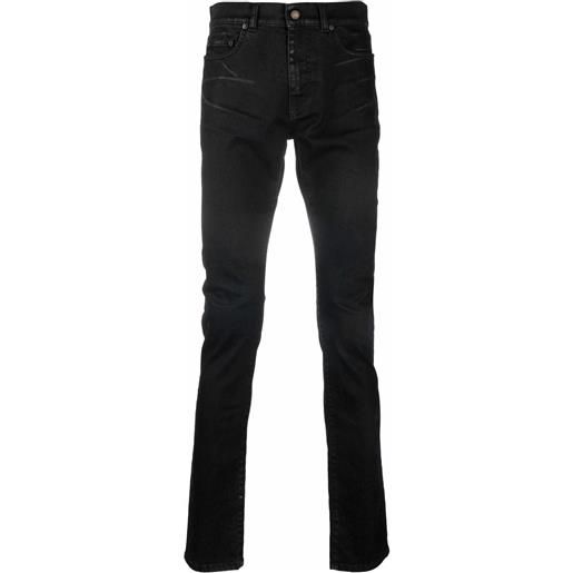 Saint Laurent jeans skinny con effetto schiarito - nero