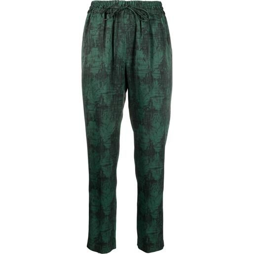 ASPESI pantaloni crop con stampa - verde