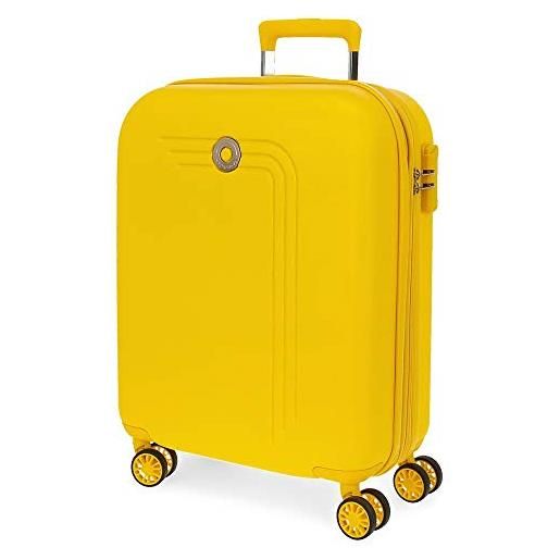 MOVOM riga trolley cabina giallo 40x55x20 cms rigida abs chiusura a combinazione numerica 37l 3kgs 4 doppie ruote espandibile bagaglio a mano
