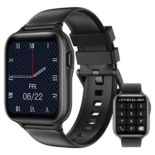 Parsonver smartwatch uomo con chiamate bluetooth, 1.7"hd orologio fitness tracker con cardiofrequenzimetro, monitor del sonno, spo2, ip68 impermeabili smartwatch compatible con android e i. Phone
