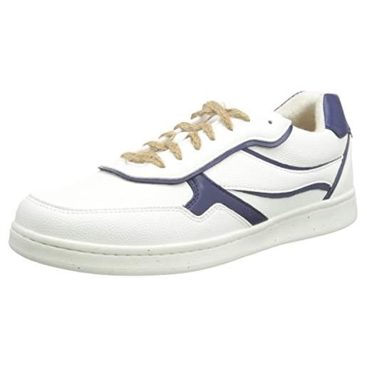 Geox u warrens a, sneakers uomo, bianco/blu (white/navy), 41 eu