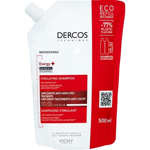 Vichy dercos shampoo energizzante eco-ricarica 500 ml