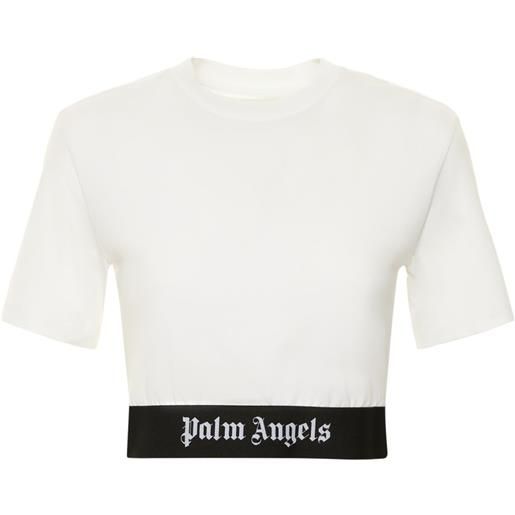 PALM ANGELS t-shirt cropped con logo