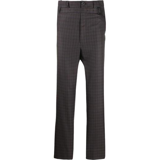 Maison Mihara Yasuhiro pantaloni a quadretti con cintura - grigio